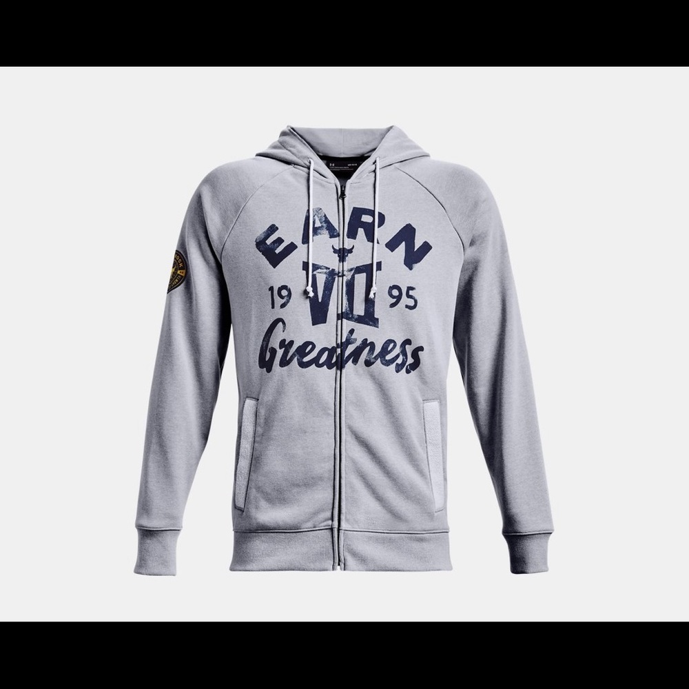 Under Armour Men's Project Rock Heavyweight Terry Full Zip. Size Medium